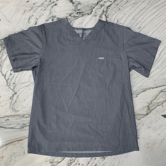 FIGS Technical Collection Scrub‎ Top Mens Size M Gray Medical Uniform - Picture 1 of 11